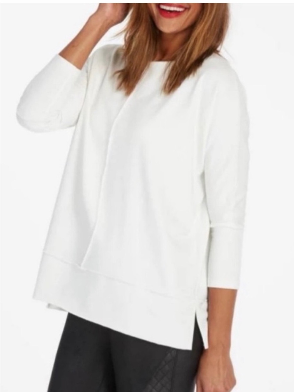 Spanx Perfect Length Sweatshirt Sz XL NEW white plus size